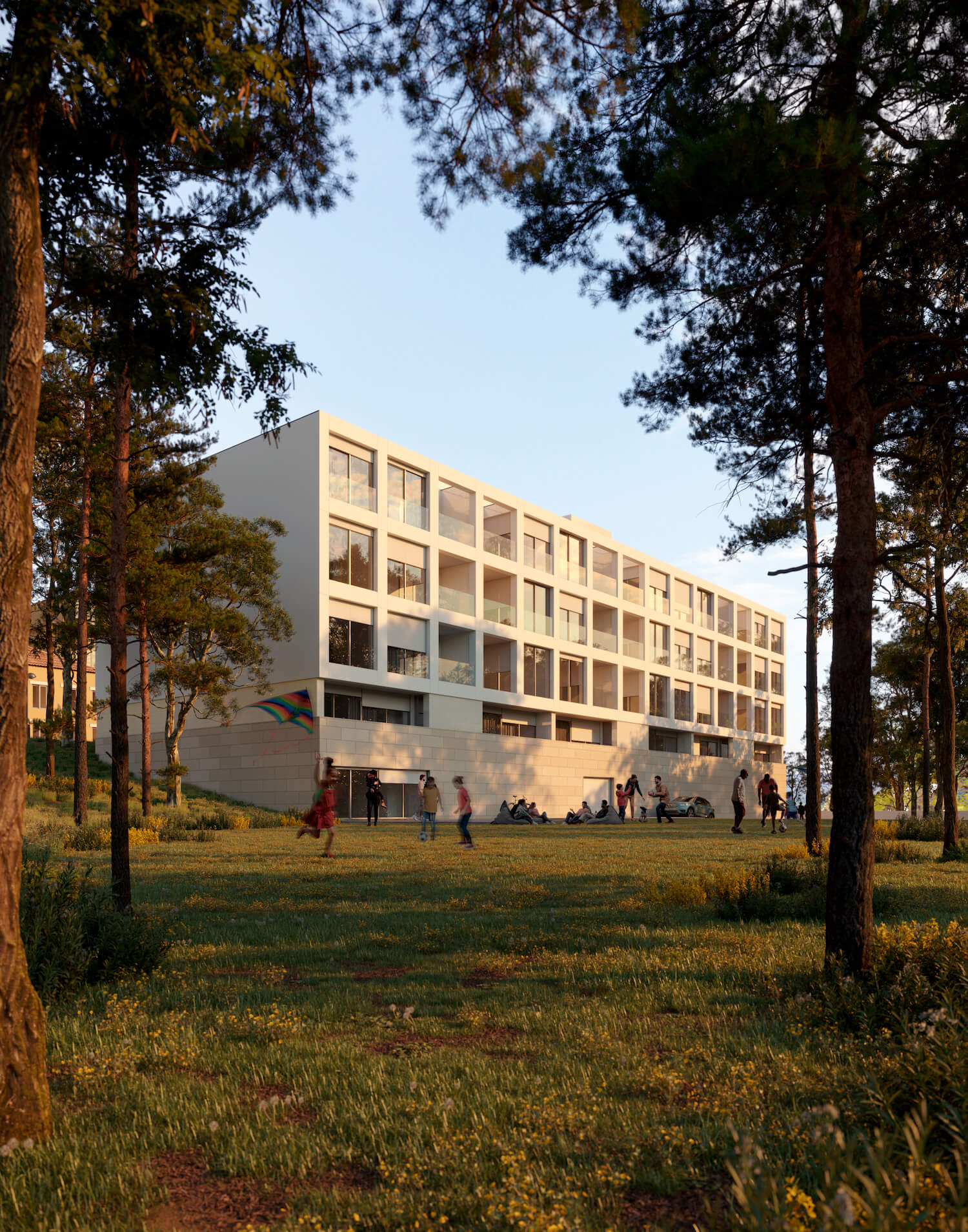 Apartamentos t2 e t3 Empreendimento Fachada moderna Apartamentos Varandas do Parque com design contemporâneo em São João da Madeira